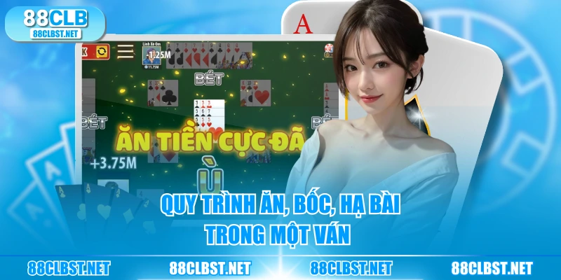 Quy trình ăn, bốc, hạ bài trong một ván